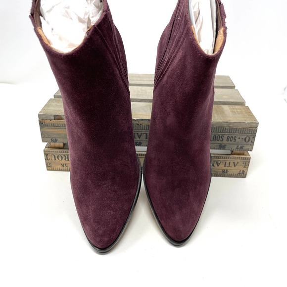 Seychelles Park Suede Wedge Bootie In Purple Size 8 New - Picture 9 of 14